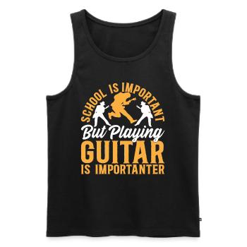 Guitariste Jouant de la guitare - Jouer de la guitare est important - Débardeur bio Premium Homme - noir - Devant - AI Model Male 178 light (178cm)
