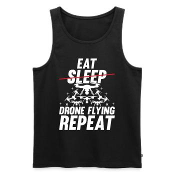 Funny Drone - Eat Sleep Drone Flying Repeat - Dron - Men's Premium Organic Tank Top - black - Front - Michal (187cm)