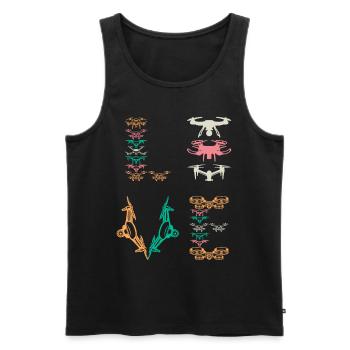 Drone Pilot Drone LOVE Drone Lover Quadcopter Dron - Männer Premium Bio Tank Top - Schwarz - Vorne - AI Model Male 178 light (178cm)