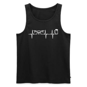 Drone Pilot Drone Beer Heartbeat Quadcopter Drone - Männer Premium Bio Tank Top - Schwarz - Vorne - Michal (187cm)
