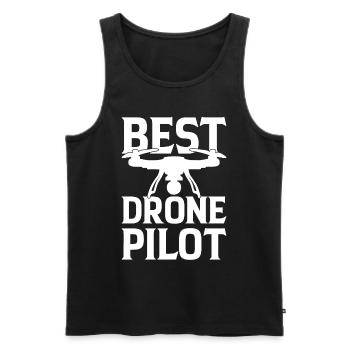 Quadcopter Drone Pilot - Best Drone Pilot - Männer Premium Bio Tank Top - Schwarz - Vorne - AI Model Male 178 light (178cm)