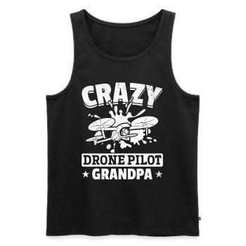 Crazy Drone Pilot Grandpa - Quadcopter Drone Pilot - Männer Premium Bio Tank Top - Schwarz - Vorne - AI Model Male 178 light (178cm)
