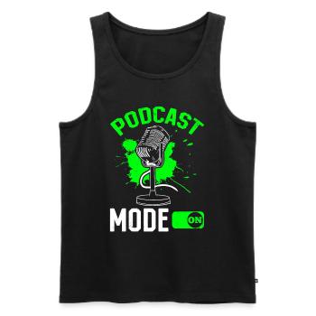 Podcast Host Podcasting Podcaster - Podcast Mode O - Männer Premium Bio Tank Top - Schwarz - Vorne - Michal (187cm)