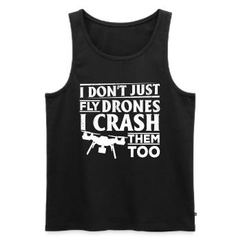 I Don't Just Fly Drones I Crash Them Too - Quadcop - Männer Premium Bio Tank Top - Schwarz - Vorne - AI Model Male 178 light (178cm)