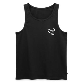 Podcast Heart Podcast Podcaster Podcast Host Podca - Débardeur bio Premium Homme - noir - Devant - AI Model Male 178 light (178cm)