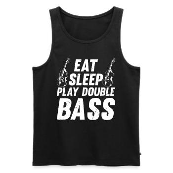 Eat Sleep Play Double Bass - Double Bassiste Double - Débardeur bio Premium Homme - noir - Devant - AI Model Male 178 light (178cm)