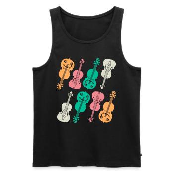 Double Bass Player Double Bassist - Retro Double B - Männer Premium Bio Tank Top - Schwarz - Vorne - AI Model Male 178 light (178cm)