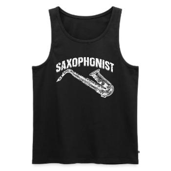 Saxophonist Saxophone Instrument Sax Playing Saxop - Männer Premium Bio Tank Top - Schwarz - Vorne - AI Model Male 178 light (178cm)