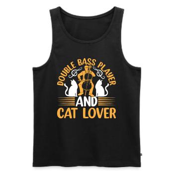 Double Bassist - Double Bass Player And Cat Lover - Men's Premium Organic Tank Top - black - Front - Michal (187cm)