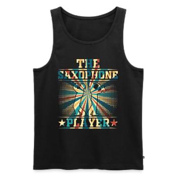 The Saxophone Player Saxophone Lover Saxophonist - Men's Premium Organic Tank Top - black - Front - Michal (187cm)