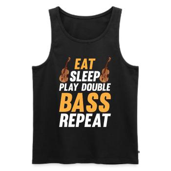 Contrabass Double Bassist Eat Sleep Play Double Ba - Männer Premium Bio Tank Top - Schwarz - Vorne - AI Model Male 178 light (178cm)