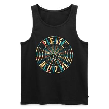 Please Blow Me - Bagpipe Musician Funny Bagpiper - Männer Premium Bio Tank Top - Schwarz - Vorne - Michal (187cm)