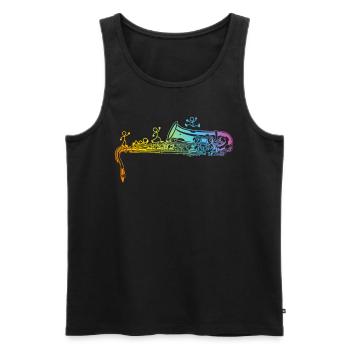 Saxophone Player Stick Figure Saxophone Saxophonis - Männer Premium Bio Tank Top - Schwarz - Vorne - Michal (187cm)