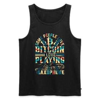 Saxophoniste - J’adore jouer du saxophone - Débardeur bio Premium Homme - noir - Devant - Michal (187cm)