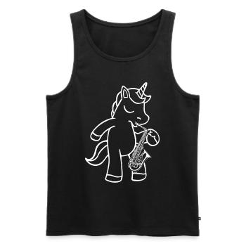 Unicorn Saxophonist Unicorn Saxophone Player - Männer Premium Bio Tank Top - Schwarz - Vorne - Michal (187cm)