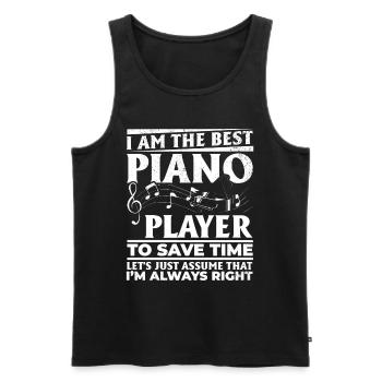 Funny Piano Player - I Am The Best Piano Player - Men's Premium Organic Tank Top - black - Front - Michal (187cm)