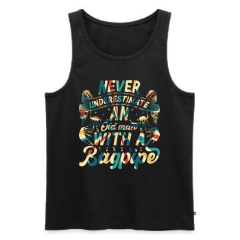 Bagpiper - Never Underestimate An Old Man With A B - Männer Premium Bio Tank Top - Schwarz - Vorne - Michal (187cm)