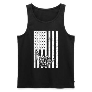 Bagpipe American Flag Bagpiper US Flag Bagpipe - Männer Premium Bio Tank Top - Schwarz - Vorne - AI Model Male 178 light (178cm)