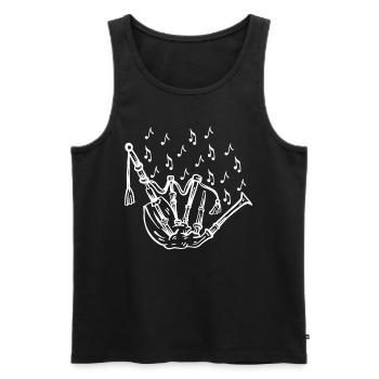 Bagpipe With Music Notes Bagpipe Player Bagpiper - Men's Premium Organic Tank Top - black - Front - Michal (187cm)