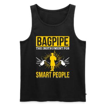 Bagpipe The Instrument For Smart People - Funny Ba - Men's Premium Organic Tank Top - black - Front - AI Model Male 178 light (178cm)