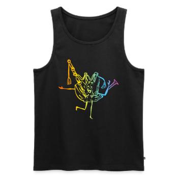 Funny Bagpipe Musician Bagpiper Funny Bagpipe Play - Männer Premium Bio Tank Top - Schwarz - Vorne - AI Model Male 178 light (178cm)