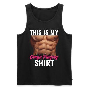 This Is My Conga Playing Shirt Conga Drums Conga P - Men's Premium Organic Tank Top - black - Front - AI Model Male 178 light (178cm)