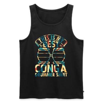 C’est mon meilleur Conga Drummer Shirt Conga Musicien - Débardeur bio Premium Homme - noir - Devant - Michal (187cm)