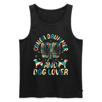 Conga Player Dog Owner - Conga Drummer and Dog Lov - Men's Premium Organic Tank Top - black - Front - Michal (187cm)