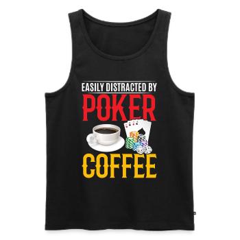 Poker Player Easily Distracted By Poker And Coffee - Männer Premium Bio Tank Top - Schwarz - Vorne - Michal (187cm)