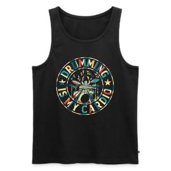 Drum Player Drummer - Drumming Is My Cardio - Men's Premium Organic Tank Top - black - Front - Michal (187cm)