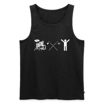 Drum Player Stick Figure Drummer - Männer Premium Bio Tank Top - Schwarz - Vorne - Michal (187cm)