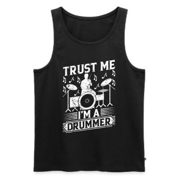Croyez-moi, je suis un batteur de tambour jouant de la musique de batteur - Débardeur bio Premium Homme - noir - Devant - Michal (187cm)