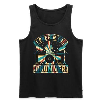 Drummer Drum Player - I Prefer The Drummer - Men's Premium Organic Tank Top - black - Front - AI Model Male 178 light (178cm)