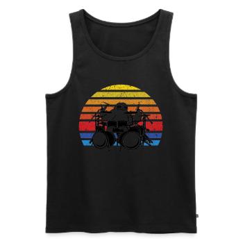 Sloth Drum Set Drumming Sloth Drummer - Men's Premium Organic Tank Top - black - Front - Michal (187cm)