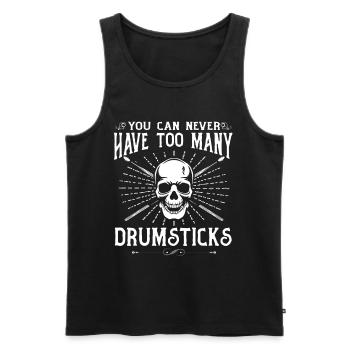 Vous ne pouvez jamais avoir trop de baguettes - Drum Play - Débardeur bio Premium Homme - noir - Devant - Michal (187cm)