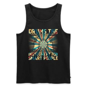 Drums The Instrument For Smart People - Drummer Mu - Men's Premium Organic Tank Top - black - Front - AI Model Male 178 light (178cm)