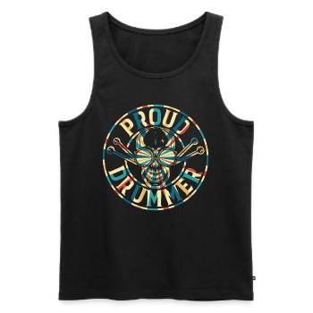 Proud Drummer - Drum Player Drum Musician Proud Dr - Männer Premium Bio Tank Top - Schwarz - Vorne - Michal (187cm)