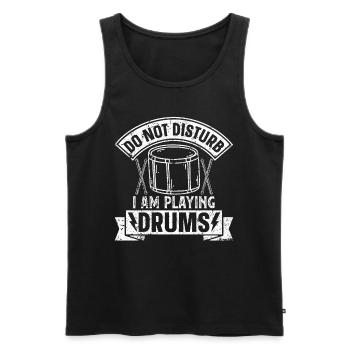 Do Not Disturb I Am Playing Drums - Drummer Musici - Men's Premium Organic Tank Top - black - Front - Michal (187cm)