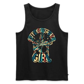 Cute Drummer Girl Drum Player Girl - Drummer Girl - Débardeur bio Premium Homme - noir - Devant - Michal (187cm)