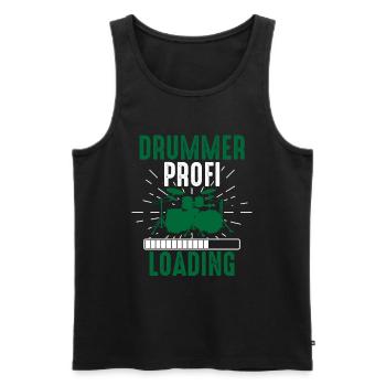 Batteur Professionnel Chargement Funny Drum Player - Débardeur bio Premium Homme - noir - Devant - Michal (187cm)