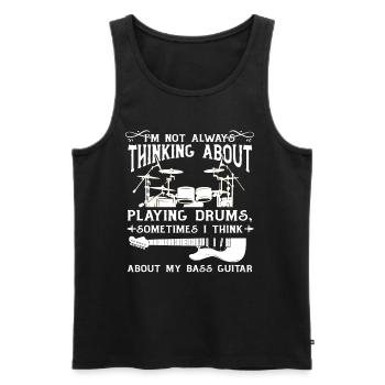 Drum Player Quotes Drummer Quotes Drummer - Männer Premium Bio Tank Top - Schwarz - Vorne - Michal (187cm)