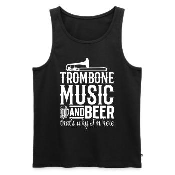 Musique de trombone et bière C’est pourquoi je suis ici Bière D - Débardeur bio Premium Homme - noir - Devant - Michal (187cm)