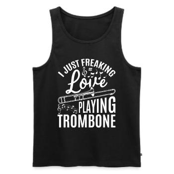 I Just Freaking Love Playing Trombone Trombone Mus - Men's Premium Organic Tank Top - black - Front - AI Model Male 178 light (178cm)