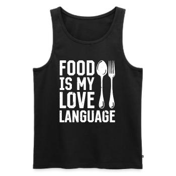 Food Is My Love Language Cooks Chef Instruments Fo - Männer Premium Bio Tank Top - Schwarz - Vorne - Michal (187cm)