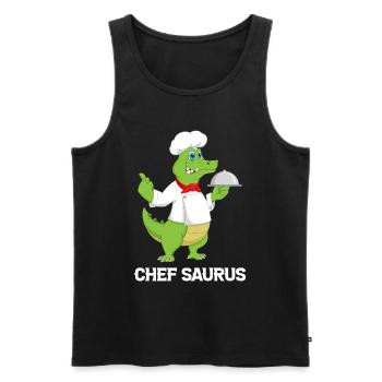 Chef Saurus Kitchen Cook Dinosaur Lover Kitchen Co - Men's Premium Organic Tank Top - black - Front - Michal (187cm)