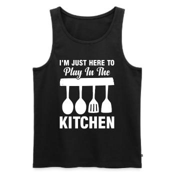 I'm Just Here To Play In The Kitchen Chef Food Coo - Männer Premium Bio Tank Top - Schwarz - Vorne - AI Model Male 178 light (178cm)