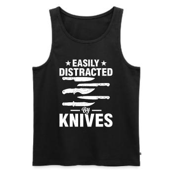 Easily Distracted By Knives Chefs Tools Cook Chef - Männer Premium Bio Tank Top - Schwarz - Vorne - AI Model Male 178 light (178cm)