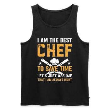 Je suis le meilleur chef pour gagner du temps, supposons simplement - Débardeur bio Premium Homme - noir - Devant - Michal (187cm)