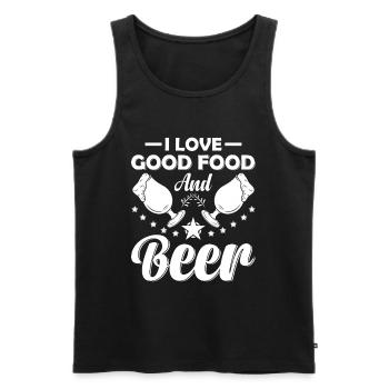 I Love Good Food And Beer Chef Cook Kitchen Cookin - Men's Premium Organic Tank Top - black - Front - Michal (187cm)