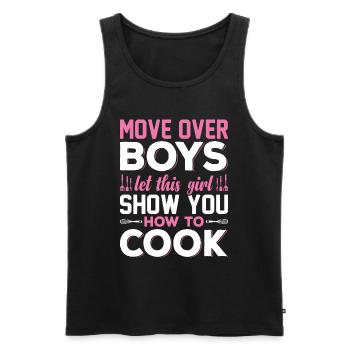 Move Over Boys Laissez cette fille vous montrer comment cuisiner - Débardeur bio Premium Homme - noir - Devant - Michal (187cm)